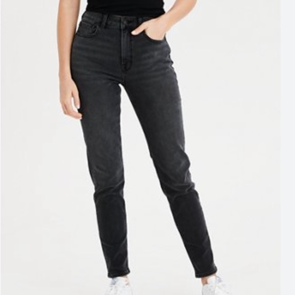 American Eagle black frayed bottoms jeans - Picture 2 of 6